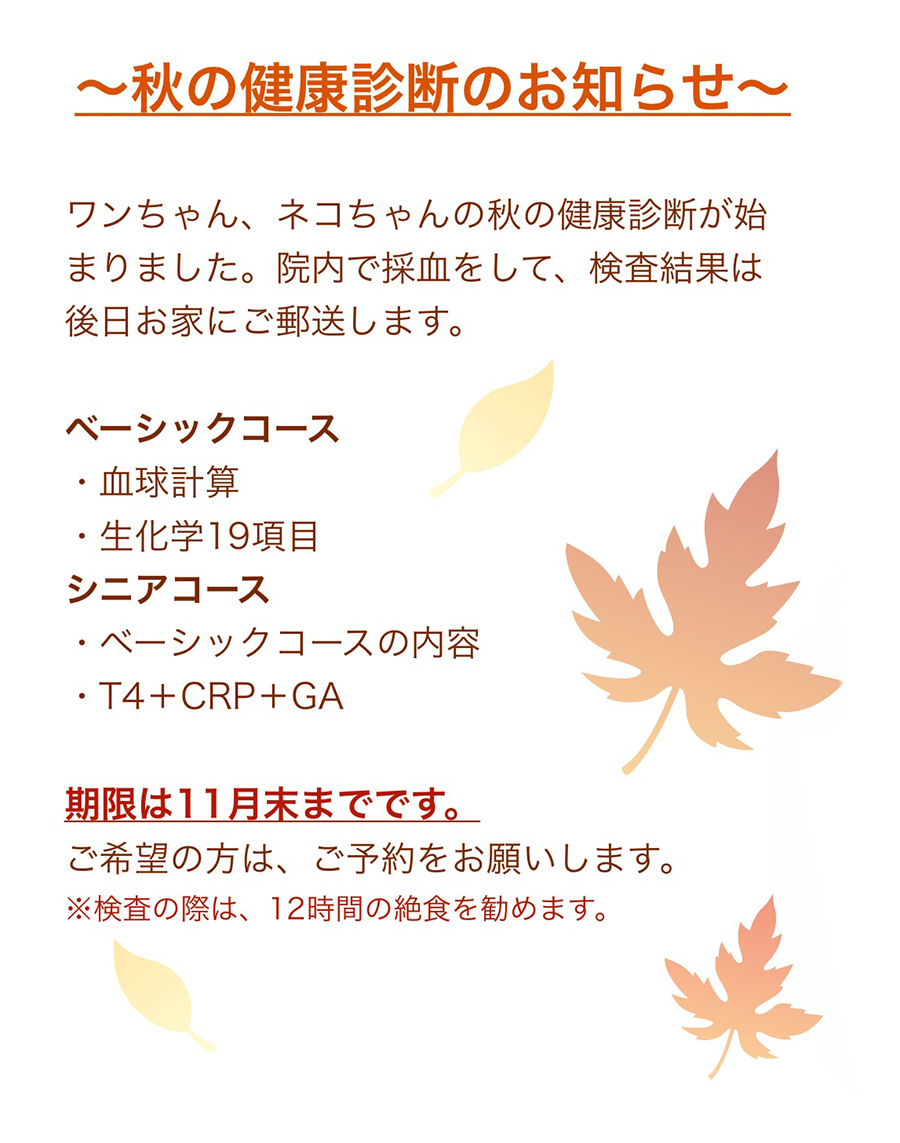 秋の健康診断